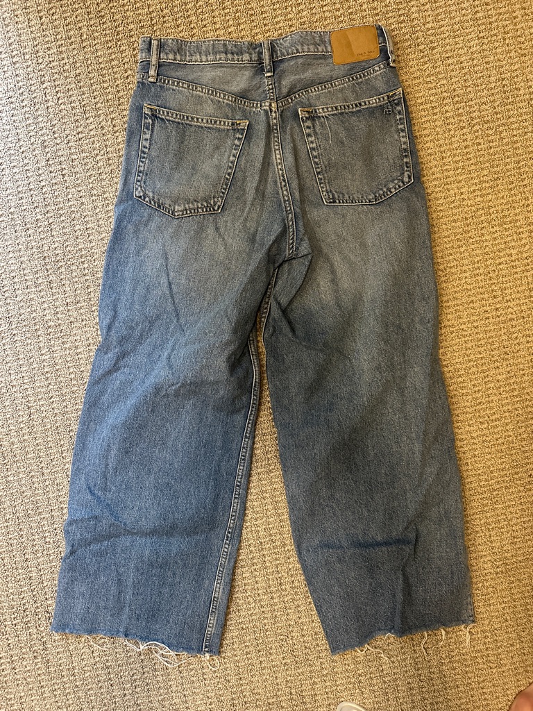 Rag & Bone Distressed Light Blue Cropped Jeans